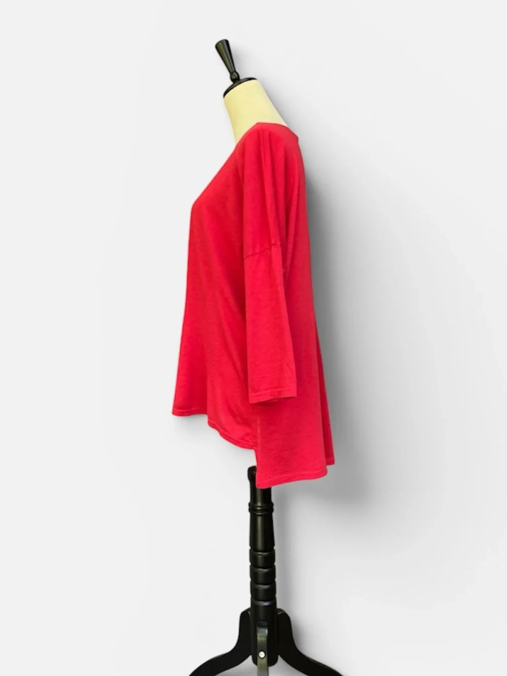 Michael Stars "Madison" Boatneck 3/4 Sleeve Tee in Red OS - Picture 5 of 8